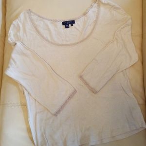 Chaps XL 3/4 sleeve cream tshirt